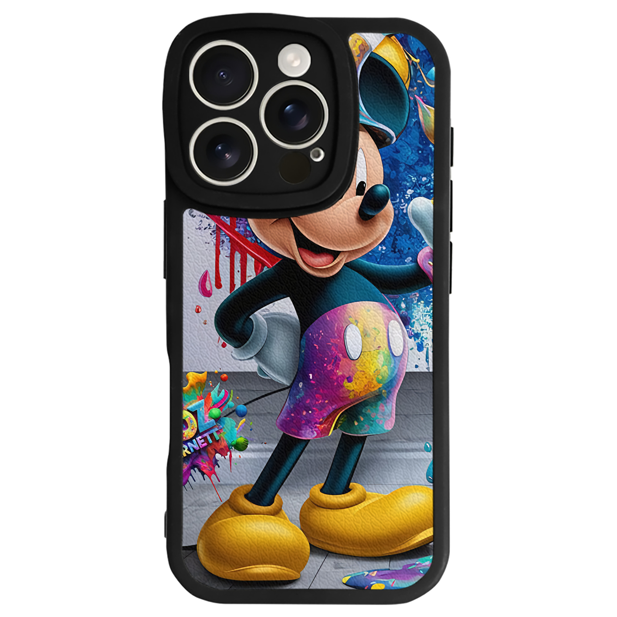 （画像用） ミッキーマウス Mickey Mouse 【iPhone 16シリーズ対応】シリコンスマホケース（レザー調） 材質：シリコン